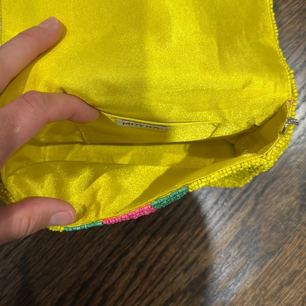 Moyna yellow chain strap bee beaded bag. Looks like Lilly Pulitzer. 
New - Picture 4 of 7